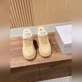 Jimmy Choo 周仰傑新款羊毛厚底休閑運動鞋小白鞋 奢柔納帕革拼舒适質感