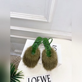 LOEWE 羅意威 26ss 2026早春新品秀場款Toy後系帶毛毛穆勒高跟鞋