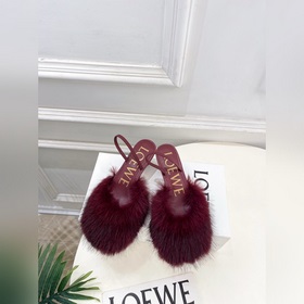 LOEWE 羅意威 26ss 2026早春新品秀場款Toy後系帶毛毛穆勒高跟鞋