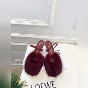 LOEWE 羅意威 26ss 2026早春新品秀場款Toy後系帶毛毛穆勒高跟鞋