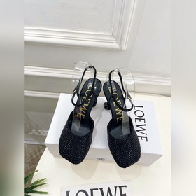 LOEWE 羅意威 2026秋冬新品 Toy踝帶鑽面芭蕾舞平底鞋、高跟鞋 ---