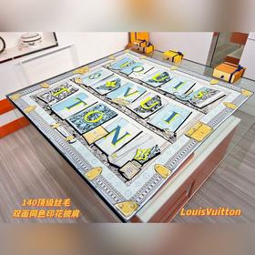 LV LIBRARY 140雙面同色絲毛方巾 LV Library 絲毛方巾以