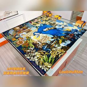 神鳥降臨 140雙面絲毛披肩... LV 手工卷邊絲毛方巾(30%桑蠶絲70%