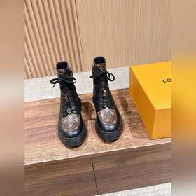 Louis Vuitton 驢牌新款皮革切爾西靴·Lv系帶馬丁靴短靴 包含切爾