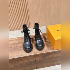Louis Vuitton 驢牌新款皮革切爾西靴·Lv系帶馬丁靴短靴 包含切爾