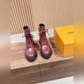 Louis Vuitton 驢牌新款皮革切爾西靴·Lv系帶馬丁靴短靴 包含切爾