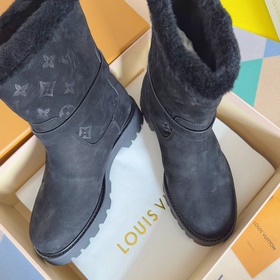 頂級版本：女款 LV 路易威登 L家 驢牌 Monogram系列 皮毛一體 厚底