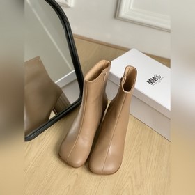 高定品質！Maison Margiela MM6分趾靴 鞋面牛皮 内裡牛皮 高