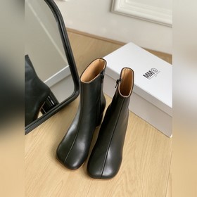 高定品質！Maison Margiela MM6分趾靴 鞋面牛皮 内裡牛皮 高