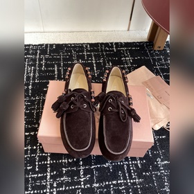 頂級品質 ( 官網同步 盒包裝) MiuMiu 缪缪2026ss秋冬 樂福豆豆鞋