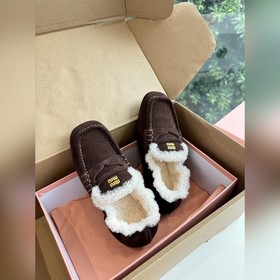 帶飛機盒所見即所得G042現貨供應MIUMIU*缪缪厚底2026年新款英倫風羊毛