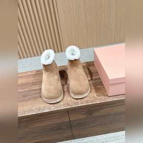 MIU MIU FW Deck shoes 秋冬加絨保暖羊羔毛短筒雪地靴 結合