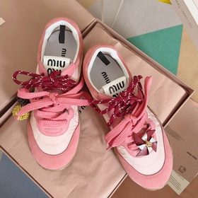 頂級版本：女款 MiuMiu缪缪 最新Tyre系列 休閑 運動鞋 德訓鞋 餅幹鞋