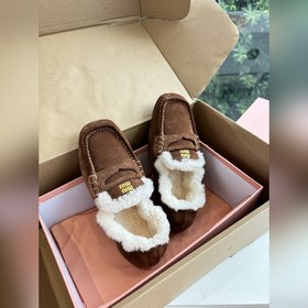 帶飛機盒所見即所得G042現貨供應MIUMIU*缪缪厚底2026年新款英倫風羊毛