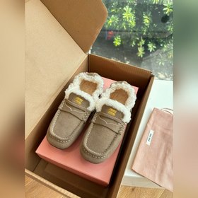帶飛機盒所見即所得G042現貨供應MIUMIU*缪缪厚底2026年新款英倫風羊毛