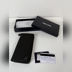Prada 男士鹿皮紋皮夾，灰色鹿皮，型號2M1317，元單品質，鹿紋牛皮制作，