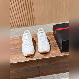 [全皮] Prada Re-Nylon#普拉達男士三角标休閑運動鞋 尼龍 麂皮材