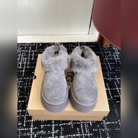 代購級 UGG 秋季女士舒适厚底一腳蹬休閑樂福鞋懶人毛毛鞋明星同款1 Tazze