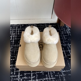 代購級 UGG 秋季女士舒适厚底一腳蹬休閑樂福鞋懶人毛毛鞋明星同款1 Tazze