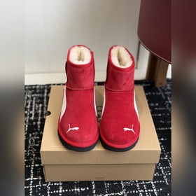 UGG 聯名 Puma 25ss 秋冬保暖帶 雪地靴 鞋面采用翻毛皮材質，内裡