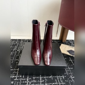 代購級 牛油皮短靴 大長腿必備 YSL 高跟 短靴 長靴Yvette Saint