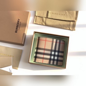 Vintage 格紋環保帆布兩折短夾 [Burberry 巴寶莉]原單出品IT~