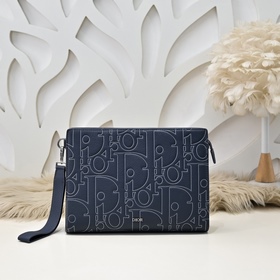 Dior-迪奧專櫃最新款手拿包 官網同步 本季新品 采用海軍藍色Gravity