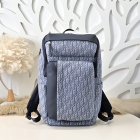 Dior-迪奧專櫃最新款雙肩背包 官網同步 本季新品 采用海軍藍Oblique