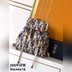 雙肩背包，新款205牛仔布系列。皮Dior-迪奧專櫃最新款馬鞍雙肩背包 走秀款
