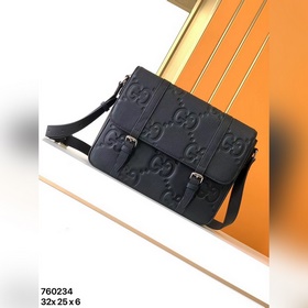 斜挎包型號：新款760234#頂級原單貨古奇GUCCI專櫃流行款，新款牛皮壓大G