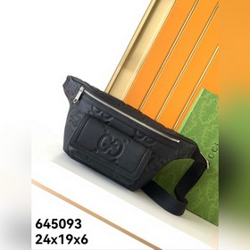 腰包型號：新款645093#頂級原單貨古奇GUCCI專櫃流行款，新款牛皮壓大G新