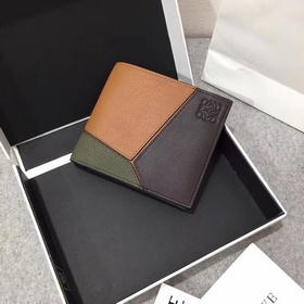 ## 男士Puzzle bifold wallet系列拼色短夾 采用珠地小牛皮拼