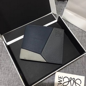 ## 男士Puzzle bifold wallet系列拼色短夾 采用珠地小牛皮拼