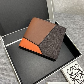 ## 男士Puzzle bifold wallet系列拼色短夾 采用珠地小牛皮拼