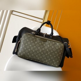 M12690黑色配綠 頭層皮 163c01動态芯片本款 Keepall Band