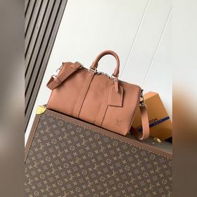 M25980棕色 頂級原單 變碼芯片163C 全皮旅行袋 Keepall Ban