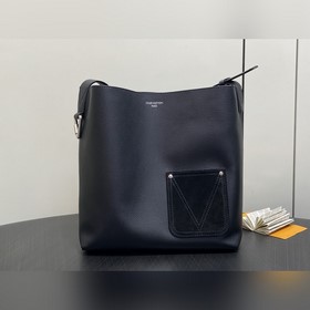 [原單精品]M27022黑色 全皮水桶包購物袋 當季新款 VERSO HOBO
