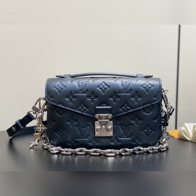 [原單精品]M26456珠光藍 M22942全皮壓花鍊條郵差包 OCHETTE