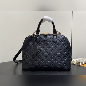[原單精品]M26489黑色 全皮壓花貝殼包 Alma M 手袋 标志性的Al