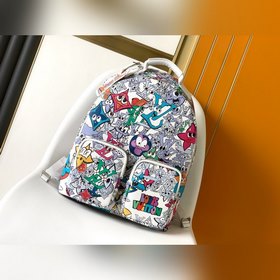163c01 芯片 頂級原單 M21846 塗鴉印花 雙肩包系列 MULTIPO