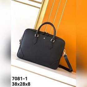 公文包型號：7081-1#頂級原單貨萬寶龍意大利自然摔小牛皮，手感超級柔軟細膩，