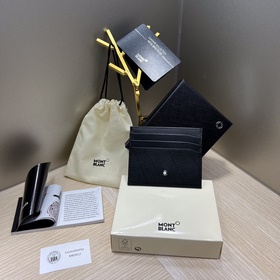 MONTBLANC 大班軟皮粒紋系列7卡位卡片夾 型號：U126258#9591