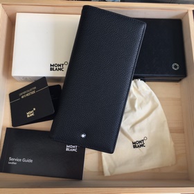 MONTBLANC萬寶龍大班軟皮顆粒系列西裝夾 型號：U0126256#1892