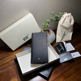 全新MONTBLANC萬寶龍專櫃同步匠心系列錢夾 經典黑 型號：130320#1