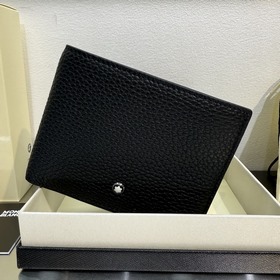 MONTBLANC 萬寶龍粒紋系列精選男士錢包 經典黑 型號：MB220267#