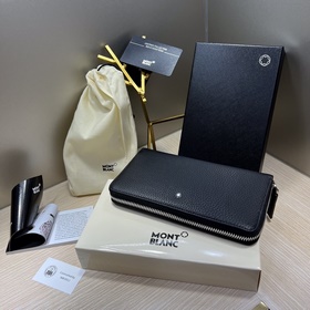 MONTBLANC萬寶龍大班軟皮顆粒系列拉鍊手包 型號：U0114470#269