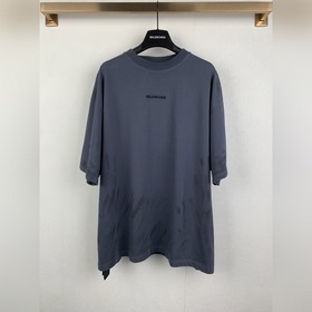 BALENCIAGA 巴黎世家 26SS圖繪褪色效果圓領刺繡短袖T恤 正品700