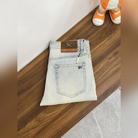 Burberry 獨家專供新款 巴寶莉潮男時尚闊腿牛仔褲，高端歐版原單褲子，潮流