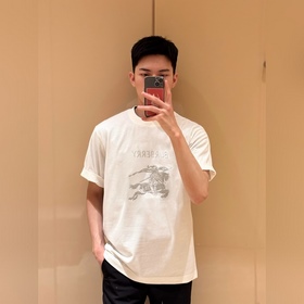 BURBERRY巴寶莉 26SS馬術騎士徽标棉質圓領T恤 正品4050購入，采用