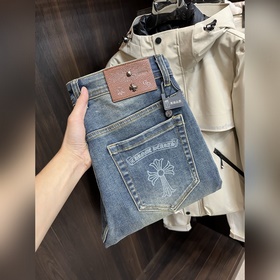 克羅心 獨家專供新款 克羅心潮男時尚闊腿牛仔褲，高端歐版原單褲子，潮流時尚休閑褲